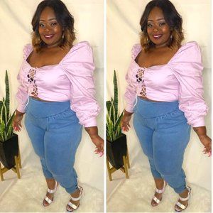 Pink Puff Sleeve Top